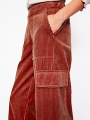 Boden Red Cord 100% Cotton Pull On Trousers - Image 3 of 6