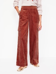 Boden Red Cord 100% Cotton Pull On Trousers - Image 5 of 6