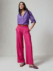 Boden Pink Chiswick Wool Blend Trousers - Image 1 of 7