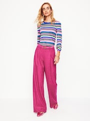 Boden Pink Chiswick Wool Blend Trousers - Image 2 of 7