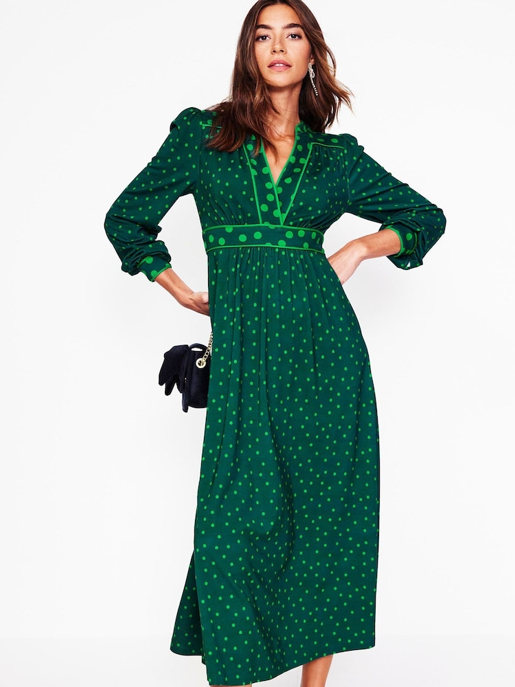 Boden Green Hotched Ponte Dress - Image 2 of 6