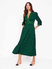 Boden Green Hotched Ponte Dress - Image 5 of 6