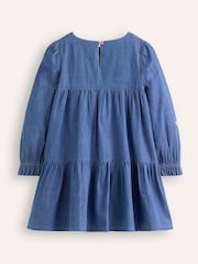 Boden Blue Betsy Tiered Twirly 100% Cotton Dress - Image 2 of 3
