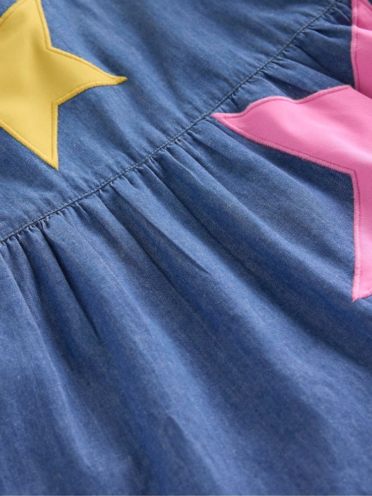 Boden Blue Betsy Tiered Twirly 100% Cotton Dress - Image 3 of 3