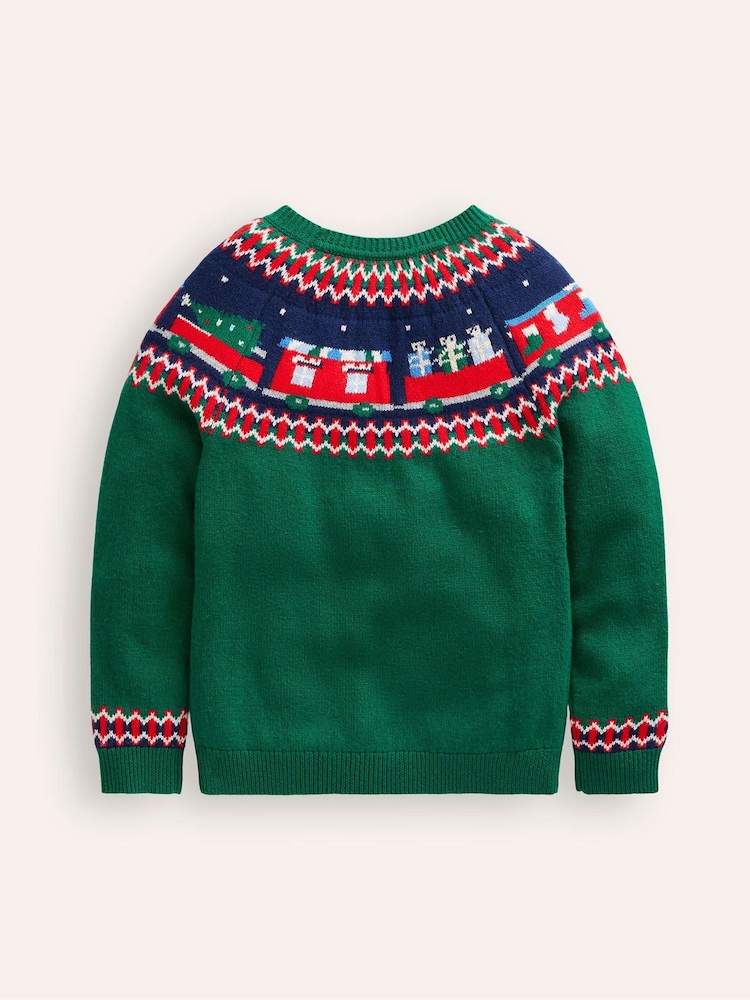 Boden Green Fair Isle Pattern CW Christmas Jumper - Image 2 of 3
