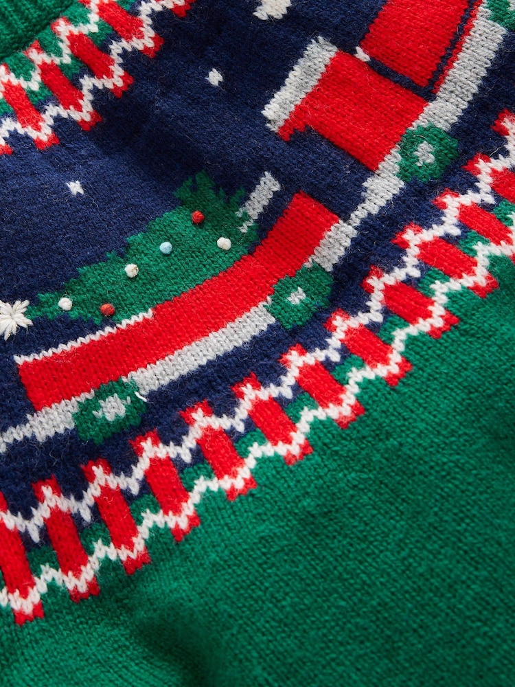 Boden Green Fair Isle Pattern CW Christmas Jumper - Image 3 of 3