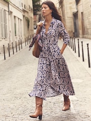 Boden Pink Marcia Jersey Midi Shirt Dress - Image 1 of 4