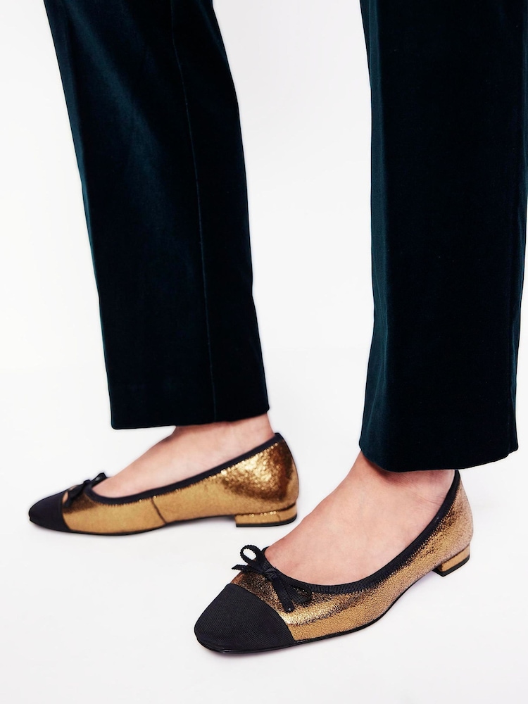 Boden Gold Toe Cap Ballet Flats - Image 1 of 4 Boden Gold Toe Cap Ballet Flats - Image 1 of 4