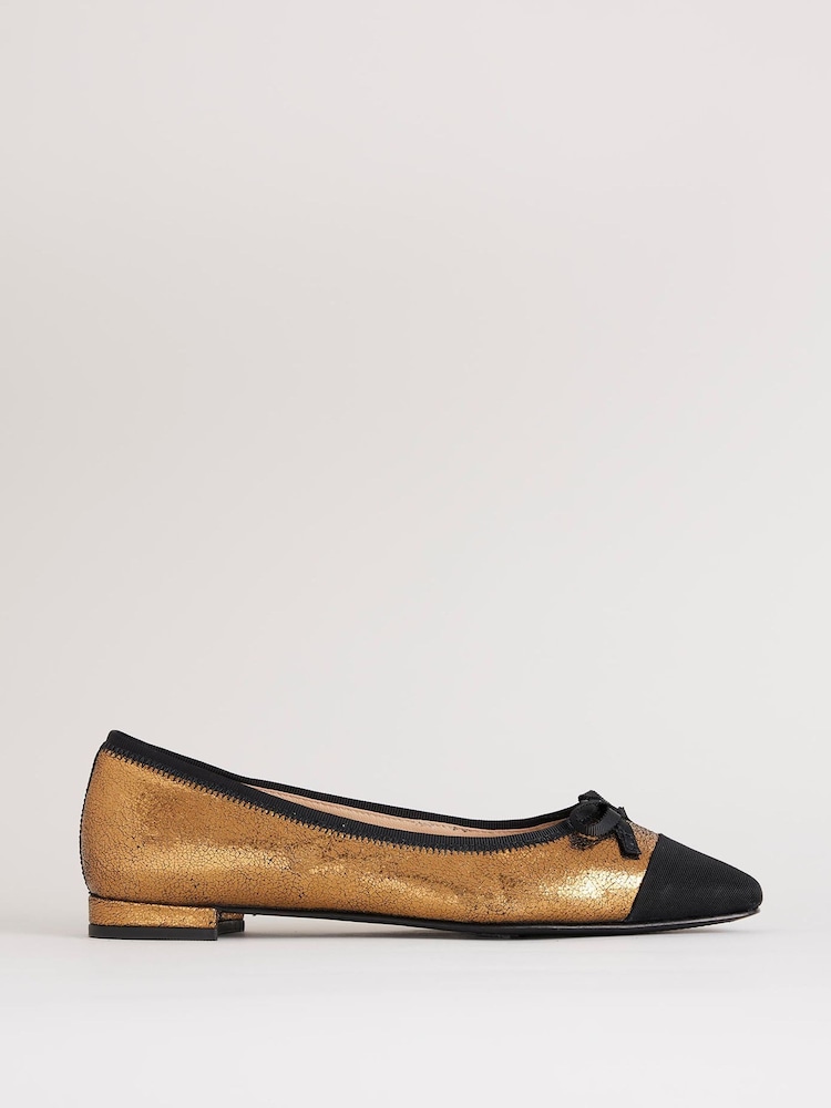 Boden Gold Toe Cap Ballet Flats - Image 4 of 4 Boden Gold Toe Cap Ballet Flats - Image 4 of 4