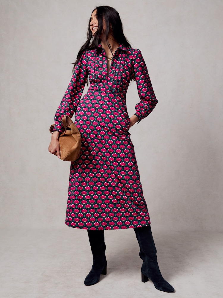 Boden Pink Piping Zip-Up Ponte Dress - Image 1 of 6