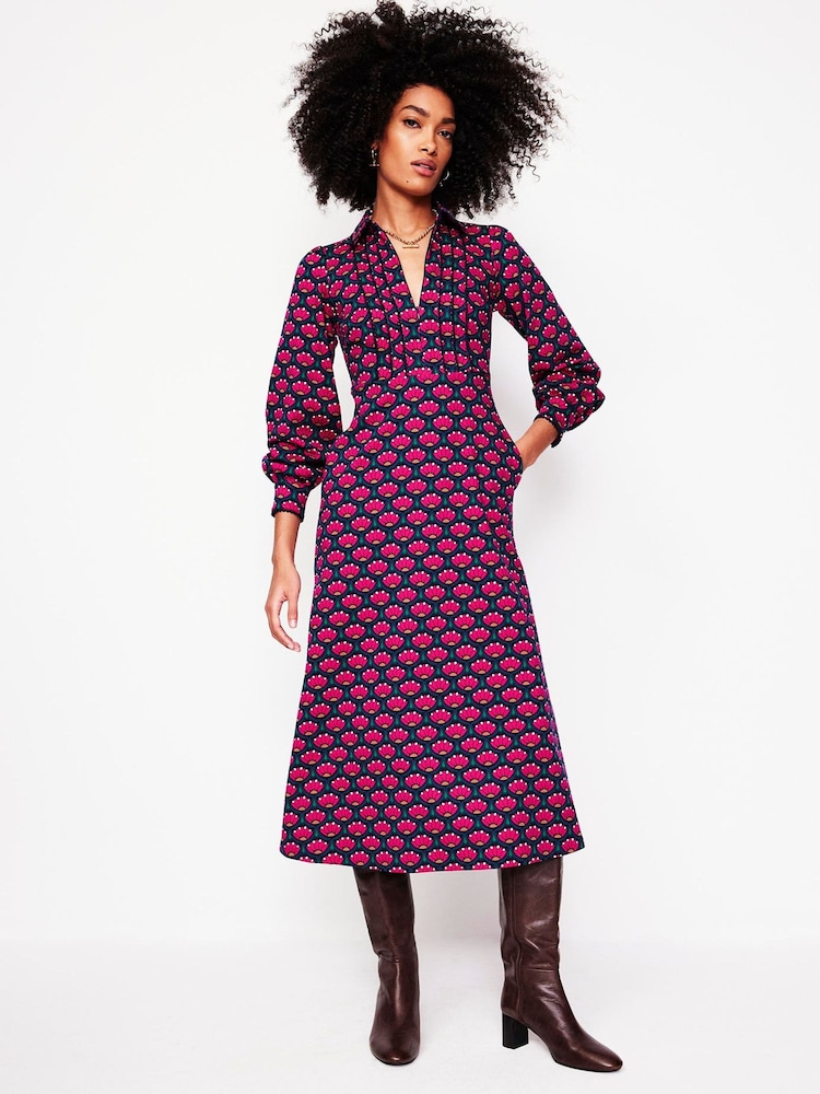 Boden Pink Piping Zip-Up Ponte Dress - Image 2 of 6