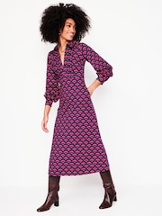 Boden Pink Piping Zip-Up Ponte Dress - Image 4 of 6