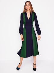 Boden Blue Notch Abstract Ponte Dress - Image 2 of 6