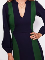 Boden Blue Notch Abstract Ponte Dress - Image 3 of 6