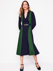 Boden Blue Notch Abstract Ponte Dress - Image 5 of 6