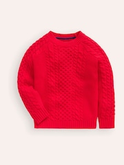 Boden Red Heritage Cable Jumper - Image 1 of 3