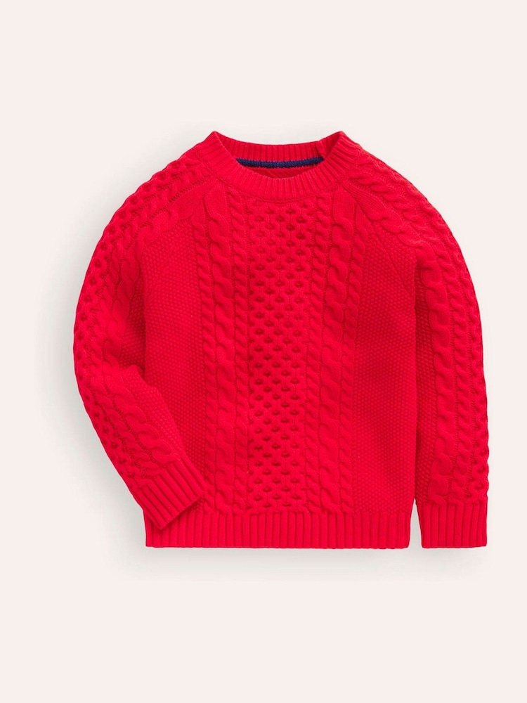 Boden Red Heritage Cable Jumper - Image 1 of 3 Boden Red Heritage Cable Jumper - Image 1 of 3