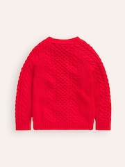 Boden Red Heritage Cable Jumper - Image 2 of 3