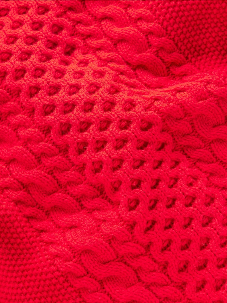 Boden Red Heritage Cable Jumper - Image 3 of 3