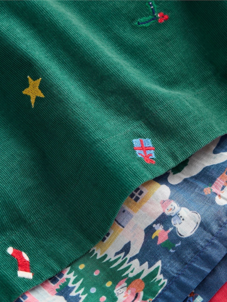 Boden Green Christmas Peggy Cord Party 100% Cotton Dress - Image 4 of 4