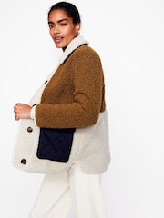 Boden Brown Borg Quilted Coat - Image 4 of 6