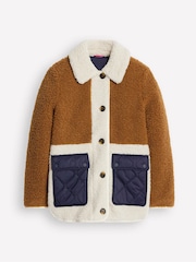 Boden Brown Borg Quilted Coat - Image 6 of 6