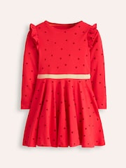 Boden Red Mabel Twirly Ballerina Party 100% Cotton Dress - Image 2 of 4