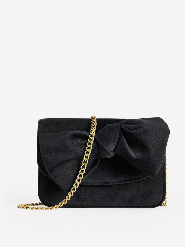 Boden Black Bow Evening Bag - Image 1 of 4
