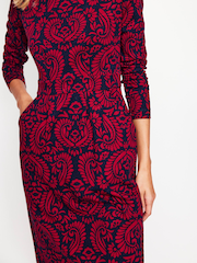 Boden Burgundy 100% Cotton Florrie Long Sleeve Dress - Image 2 of 5
