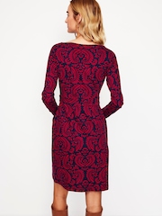 Boden Burgundy 100% Cotton Florrie Long Sleeve Dress - Image 3 of 5