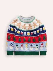Boden Blue Fair Isle Pattern CW Christmas Jumper - Image 1 of 3