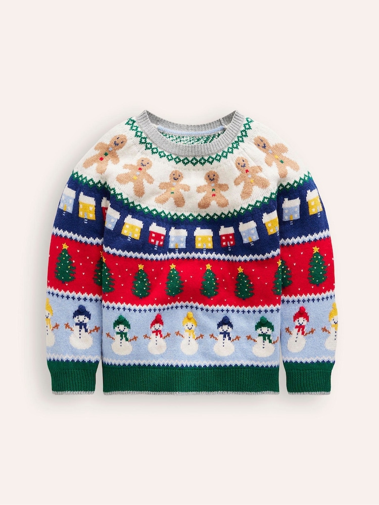 Boden Blue Fair Isle Pattern CW Christmas Jumper - Image 1 of 3 Boden Blue Fair Isle Pattern CW Christmas Jumper - Image 1 of 3
