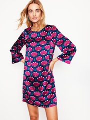 Boden Pink Faux Fur Feather Trim Short Dress - Image 5 of 6