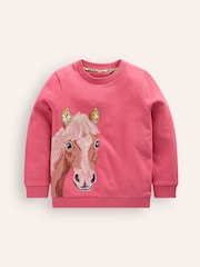 Boden Pink Superstitch 100% Cotton Sweatshirt - Image 1 of 3