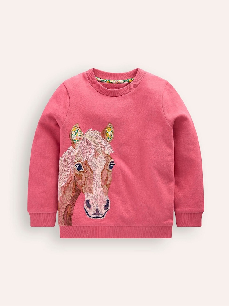 Boden Pink Superstitch 100% Cotton Sweatshirt - Image 1 of 3 Boden Pink Superstitch 100% Cotton Sweatshirt - Image 1 of 3