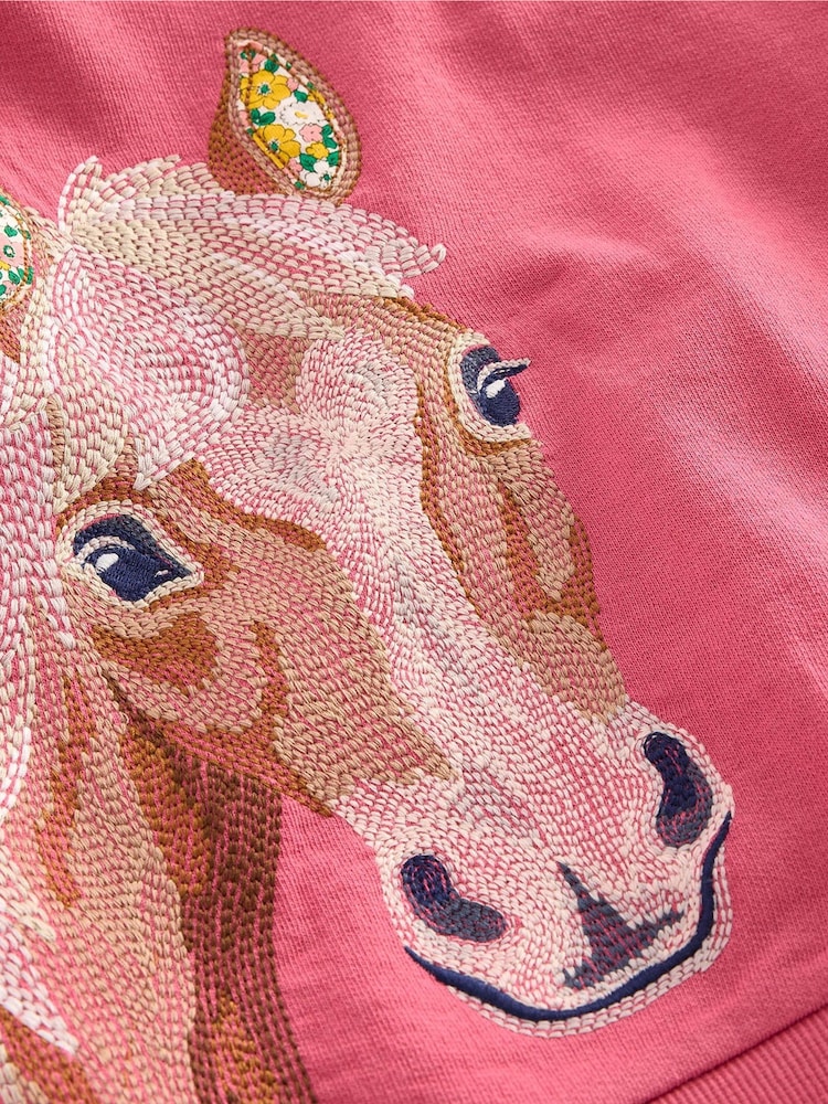 Boden Pink Superstitch 100% Cotton Sweatshirt - Image 3 of 3 Boden Pink Superstitch 100% Cotton Sweatshirt - Image 3 of 3