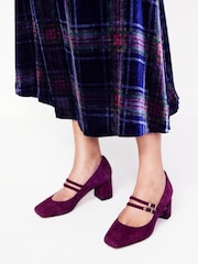 Boden Purple Block Heel Pumps - Image 1 of 4