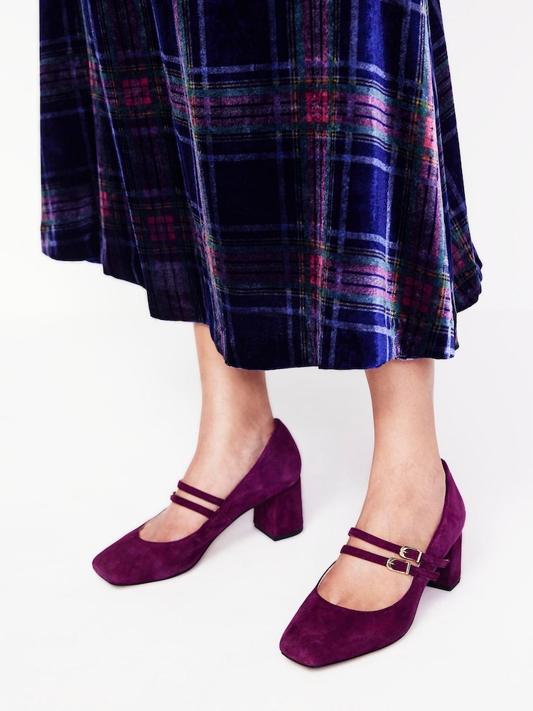 Boden Purple Block Heel Pumps - Image 1 of 4