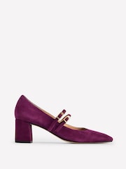 Boden Purple Block Heel Pumps - Image 2 of 4
