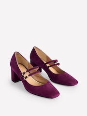 Boden Purple Block Heel Pumps - Image 3 of 4