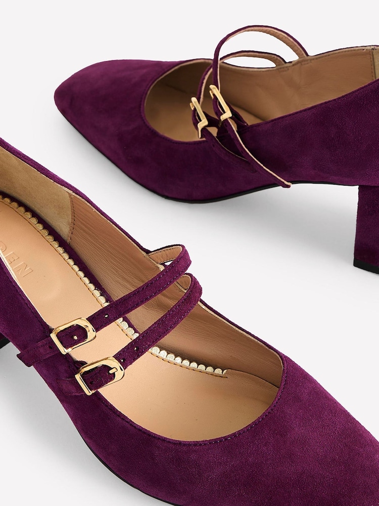 Boden Purple Block Heel Pumps - Image 4 of 4
