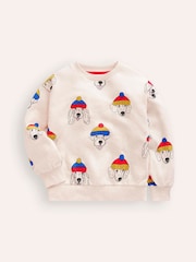 Boden Cream Printed 100% Cotton Sweatshirt - Image 1 of 3
