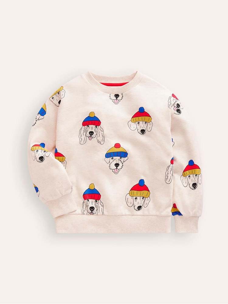Boden Cream Printed 100% Cotton Sweatshirt - Image 1 of 3