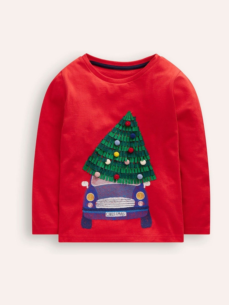 Boden Red 100% Cotton Superstitch T-Shirt - Image 1 of 3