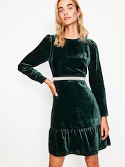 Boden Green Velvet Short Dress - Image 2 of 6