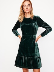 Boden Green Velvet Short Dress - Image 4 of 6