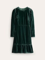 Boden Green Velvet Short Dress - Image 6 of 6