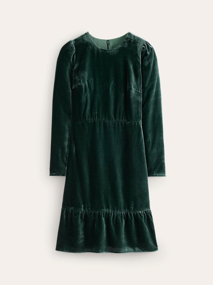 Boden Green Velvet Short Dress - Image 6 of 6