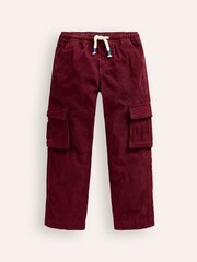 Boden Red Pull-On Cord Cargo Trousers - Image 1 of 3