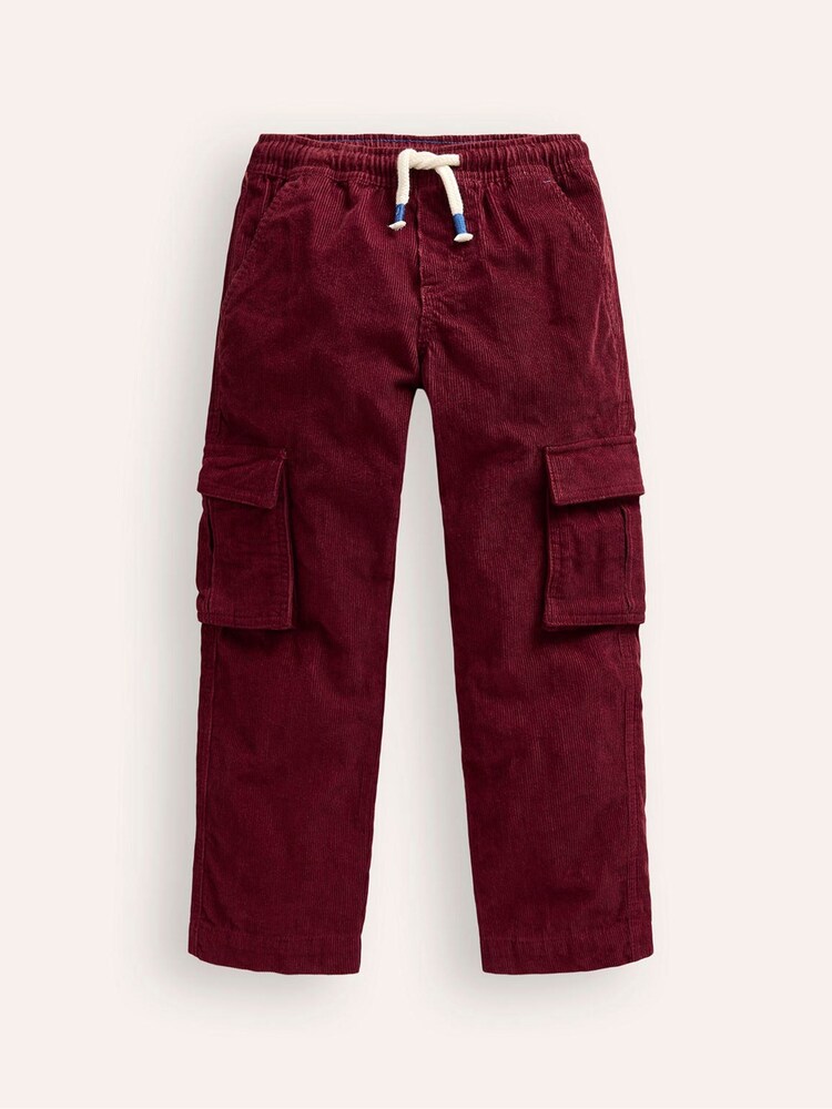 Boden Red Pull-On Cord Cargo Trousers - Image 1 of 3
